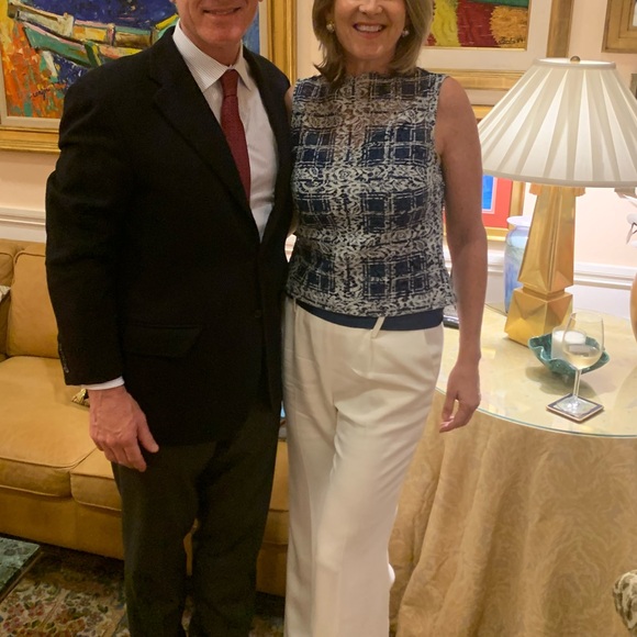 Navy and white plaid pattern lace top w camisole - Picture 8 of 8